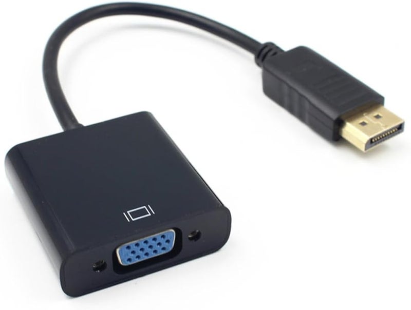 Uonlytech DisplayPort to VGA Female Adapter Converter Black with USB Cable Multi Display Support - Image 1